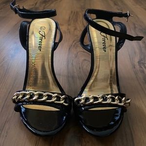 Chain Detail Ankle Strap Heels